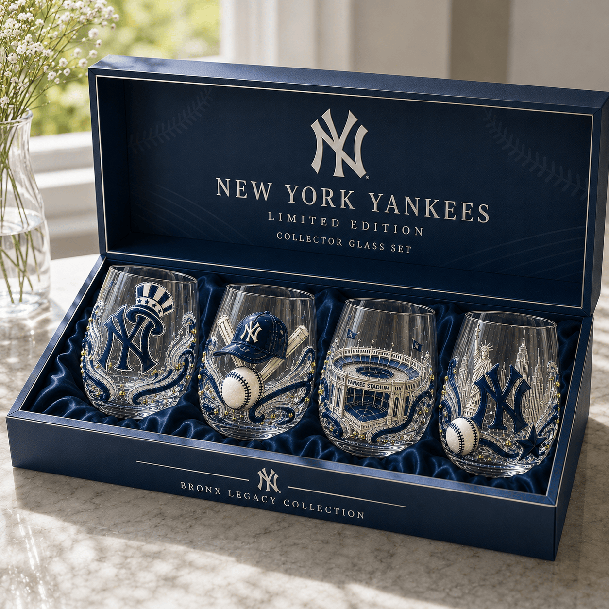 Premium NYY Stemless Wine Glass Set TTTT