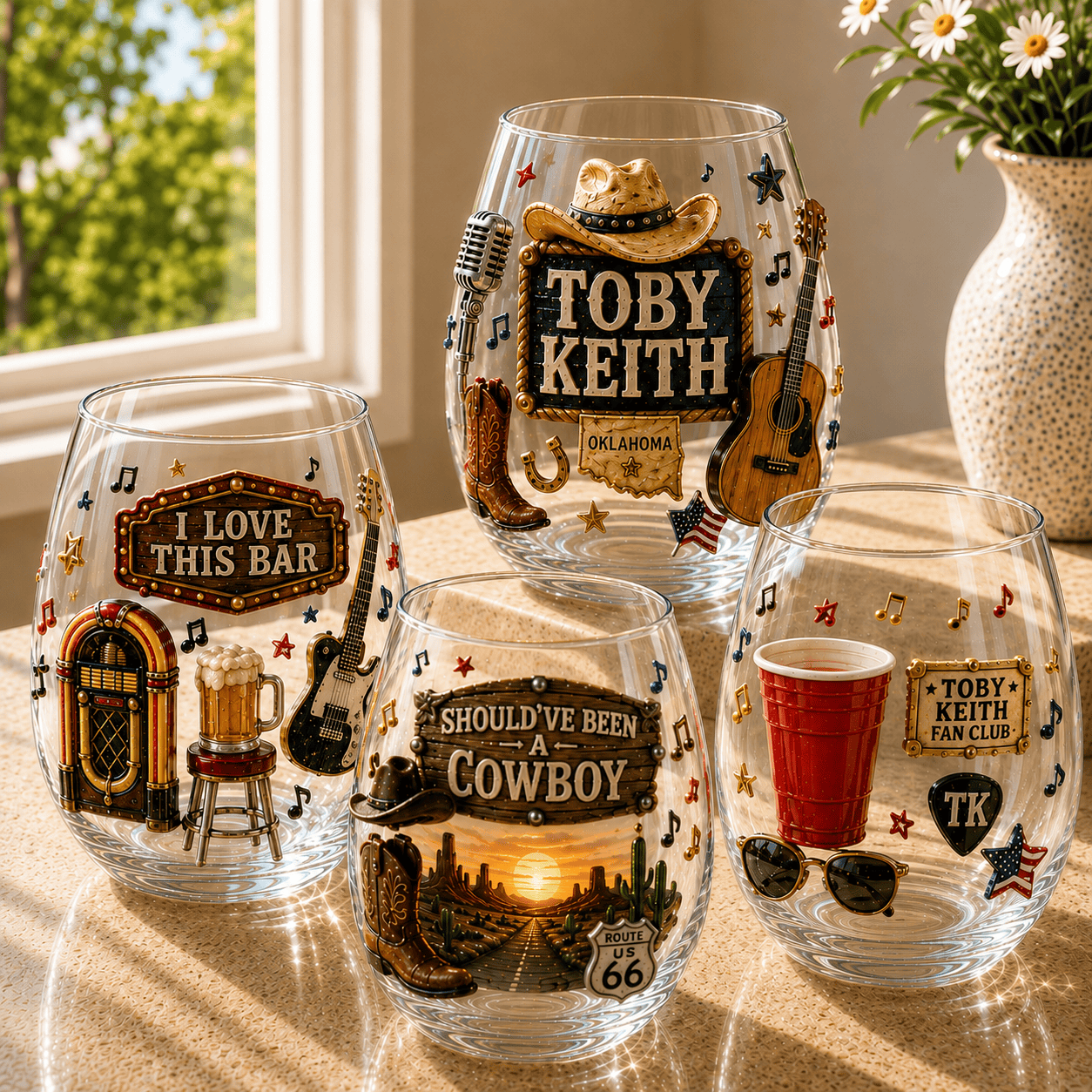 Premium TBKH Stemless Wine Glass Set TTTT