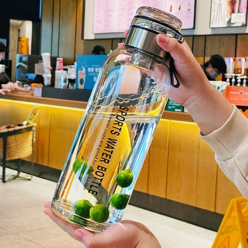 2L Large Capacity Glass Water Bottle Transparent