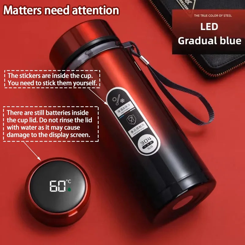 500ML-1Liter Stainless Steel Thermos Bottle with LED
