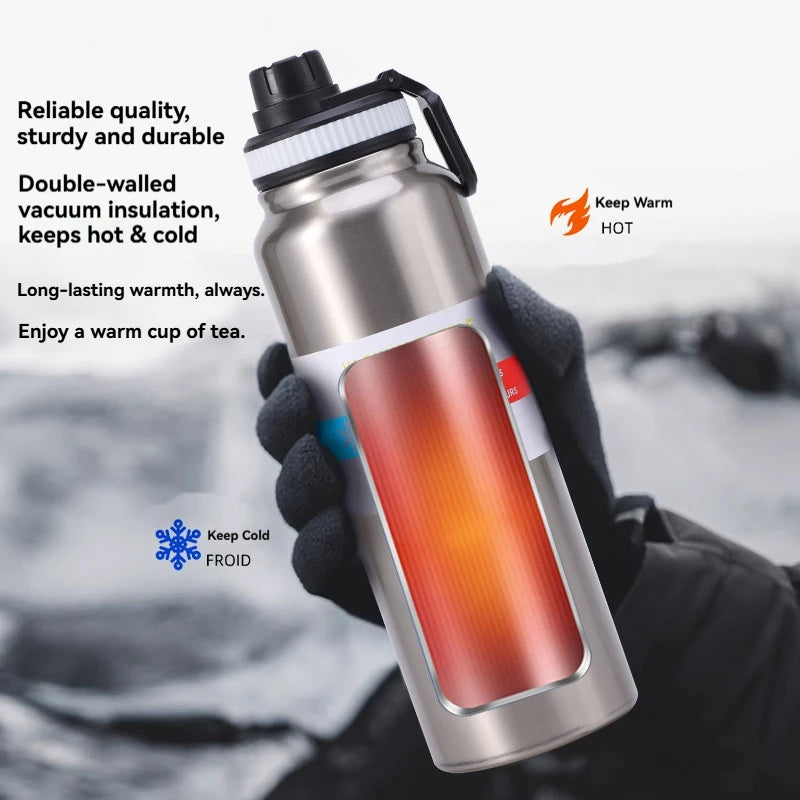 600/800/1000ML Thermos Bottle Stainless Steel Car Thermal